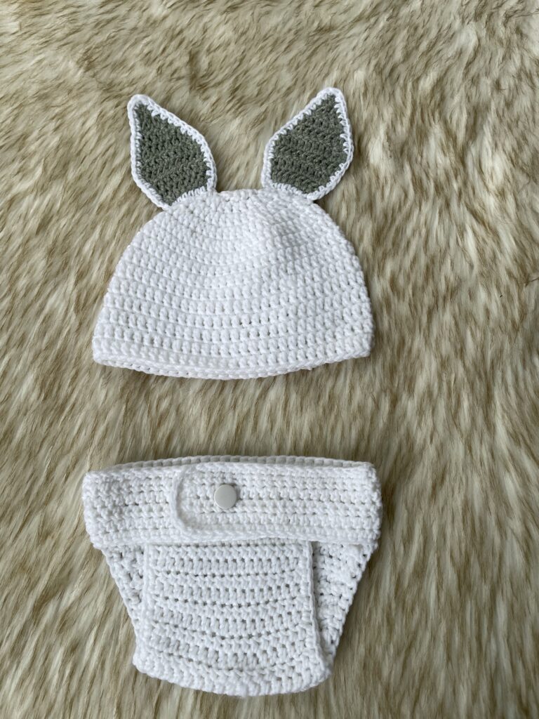 Bunny baby cap & diaper cover